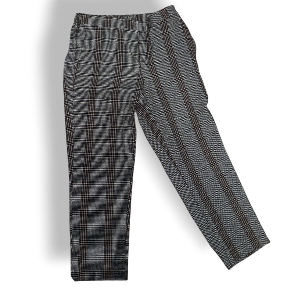 Old Navy Glen Plaid Trousers Sz 8 — Black Pink Houndstooth Workwear - Picture 2 of 8